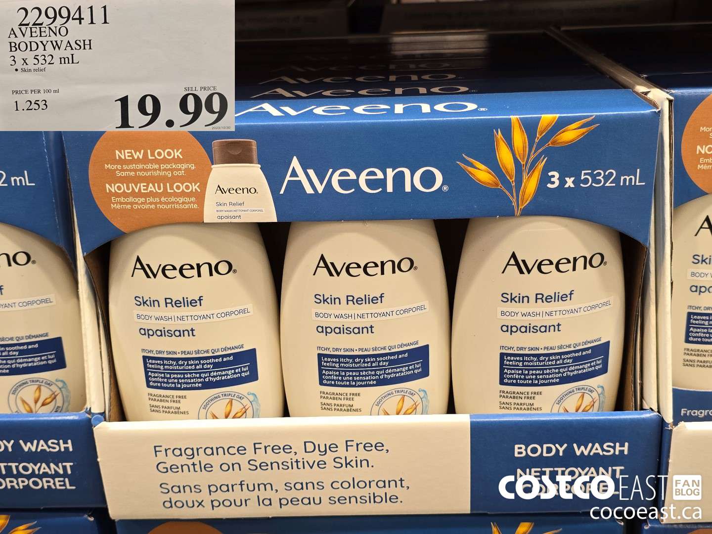 2299411 AVEENO BODYWASH 3 X 532 ML $19.99