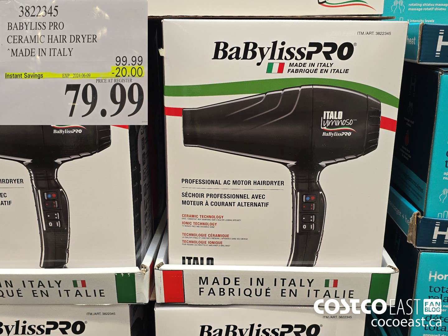 3822345 BABYLISS PRO CERAMIC HAIR DRYER MADE IN ITALY ($20.00 INSTANT SAVINGS EXPIRES ON 2024-06-09) $79.99