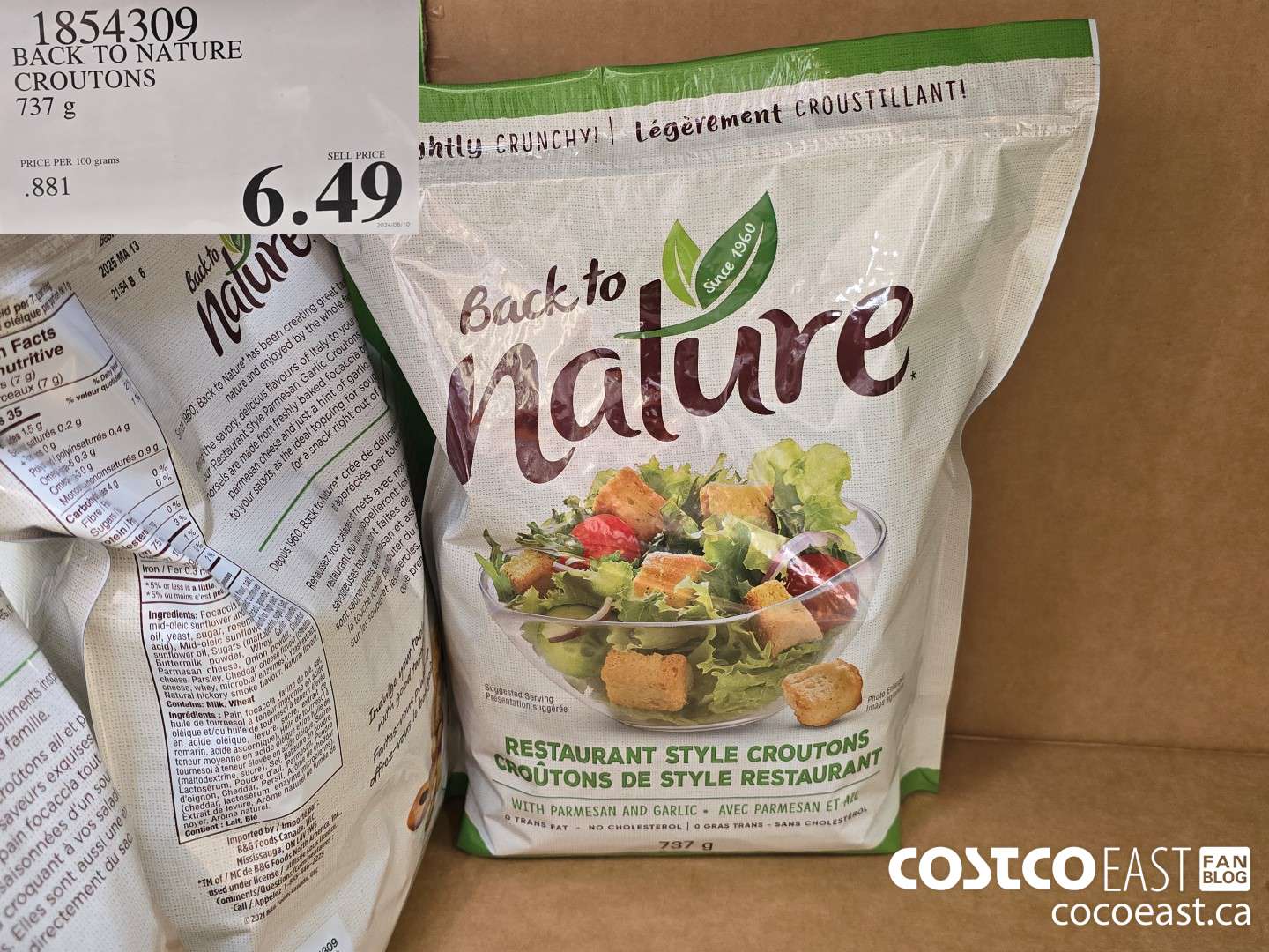 1854309 BACK TO NATURE CROUTONS 737 G $6.49