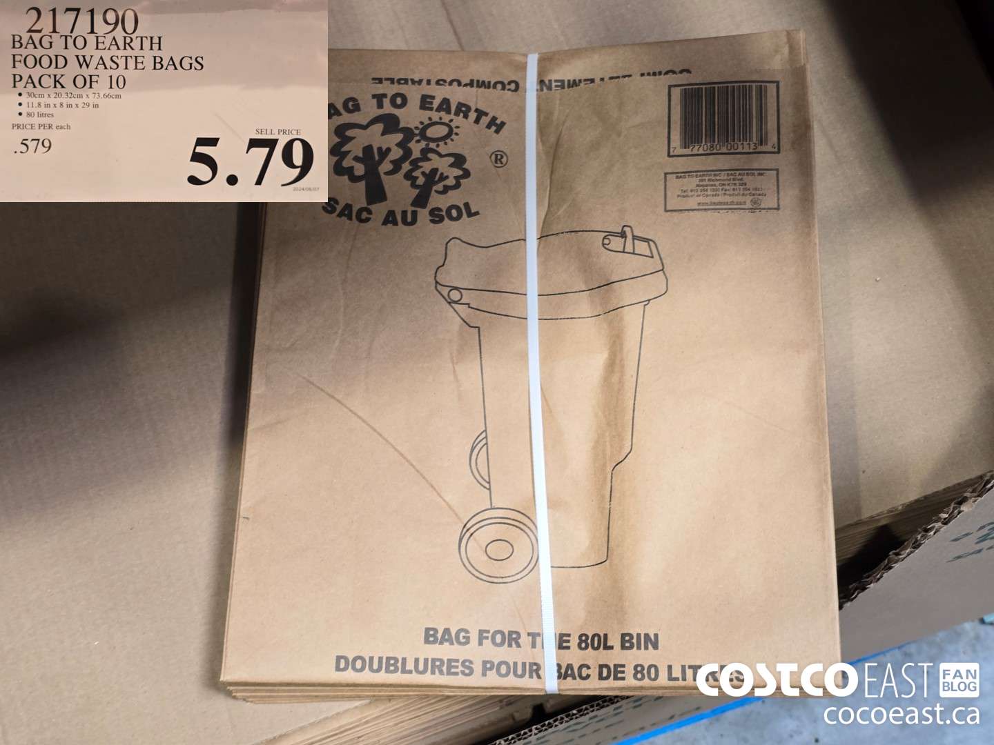 217190 BAG TO EARTH FOOD WASTE BAGS PACK OF 10 $5.79