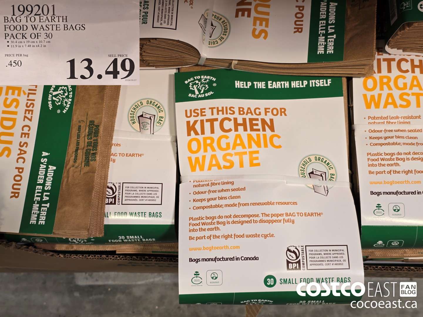 199201 BAG TO EARTH FOOD WASTE BAGS PACK OF 30 $13.49