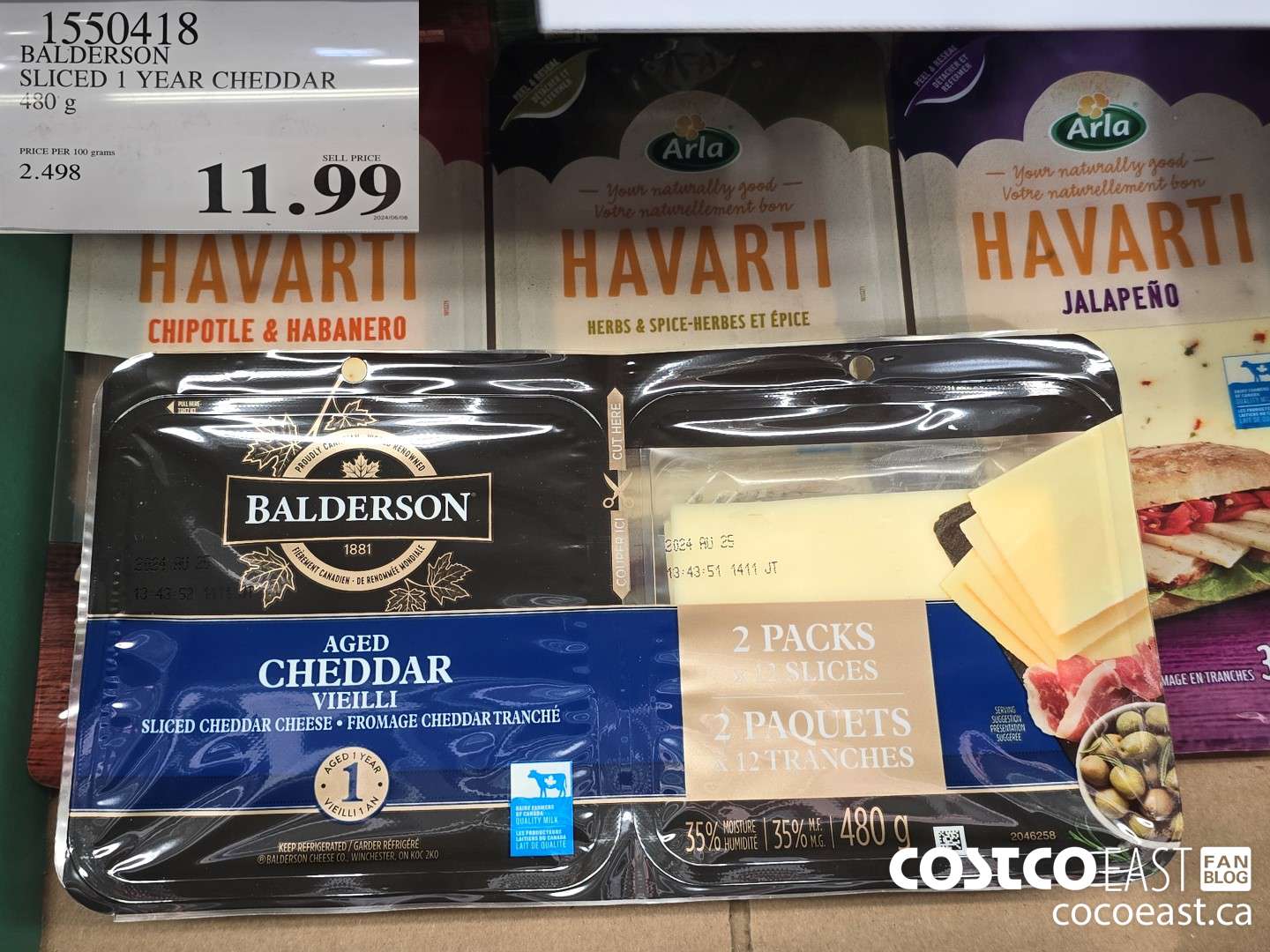 1550418 BALDERSON SLICED 1 YEAR CHEDDAR 480 G $11.99