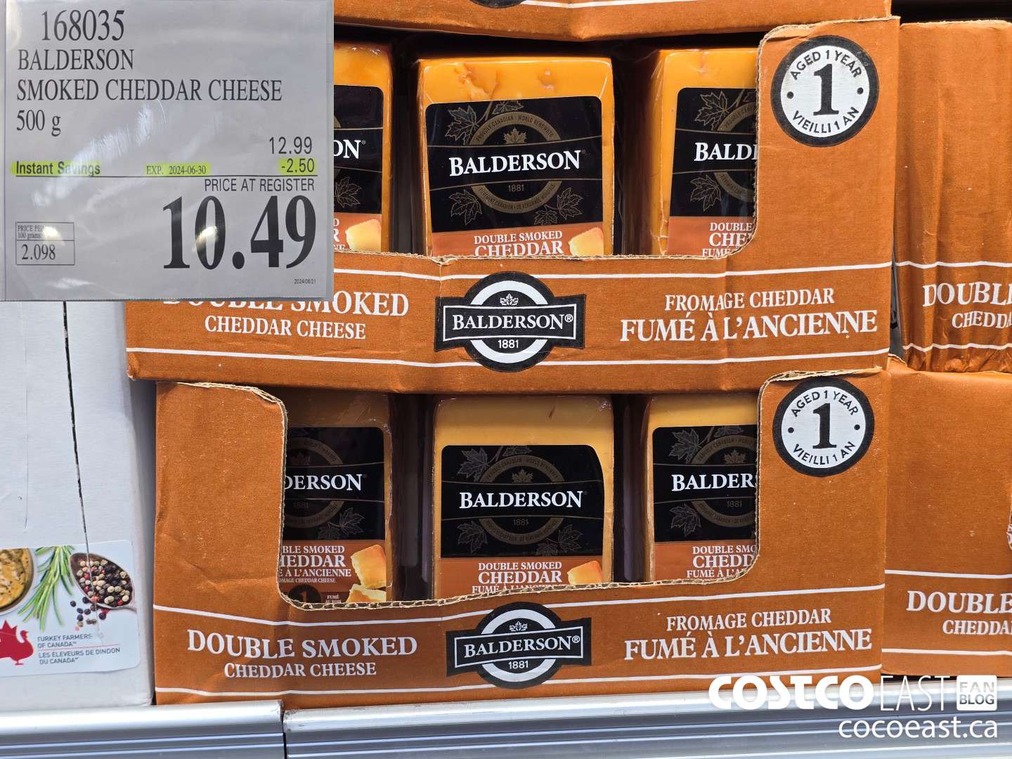 168035 BALDERSON SMOKED CHEDDAR CHEESE 500 G ($2.50 INSTANT SAVINGS EXPIRES ON 2024-06-30) $10.49