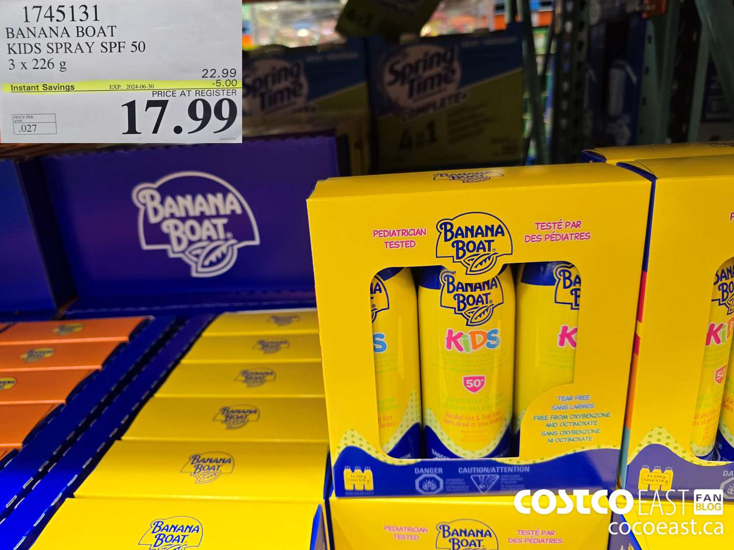 1745131 BANANA BOAT KIDS SPRAY SPF 50 3 X 226 G ($5.00 INSTANT SAVINGS EXPIRES ON 2024-06-30) $17.99