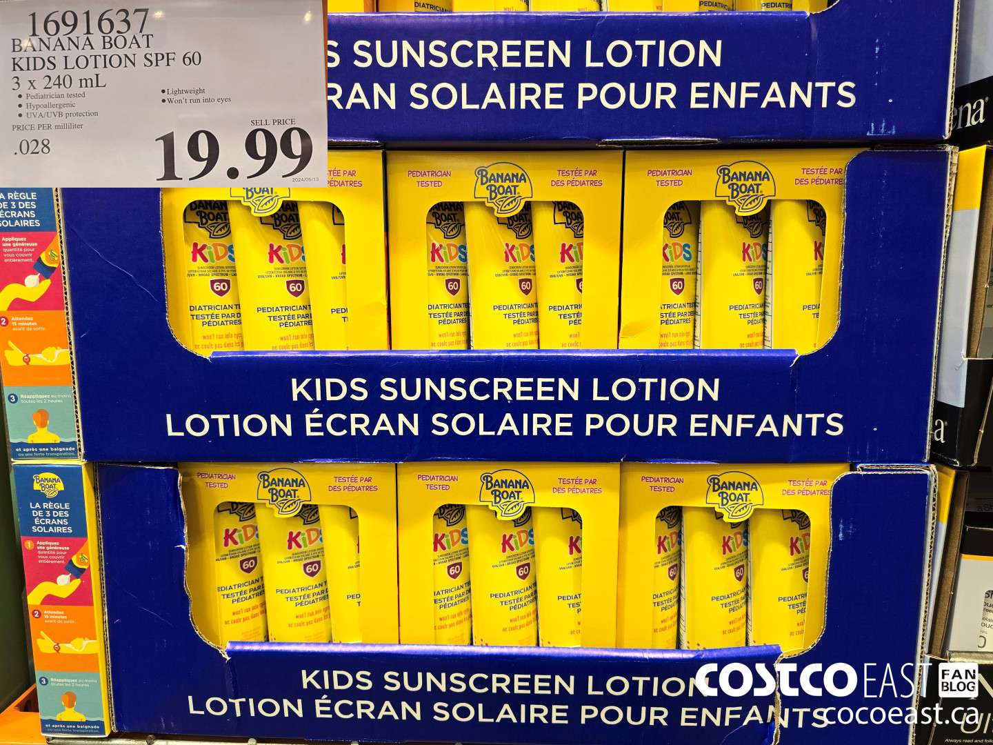 1691637 BANANA BOAT KIDS SUNSCREEN LOTION SPF 60 3 x 240mL $19.99