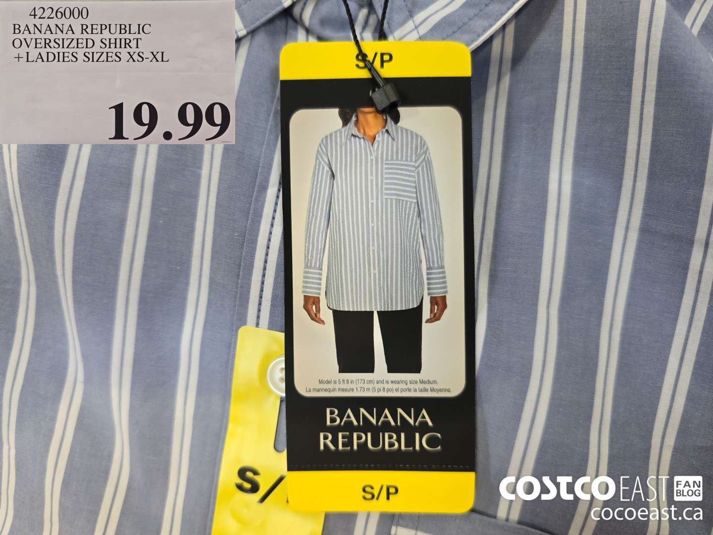 4226000 BANANA REPUBLIC OVERSIZED SHIRT + LADIES SIZES XS-XL $19.99