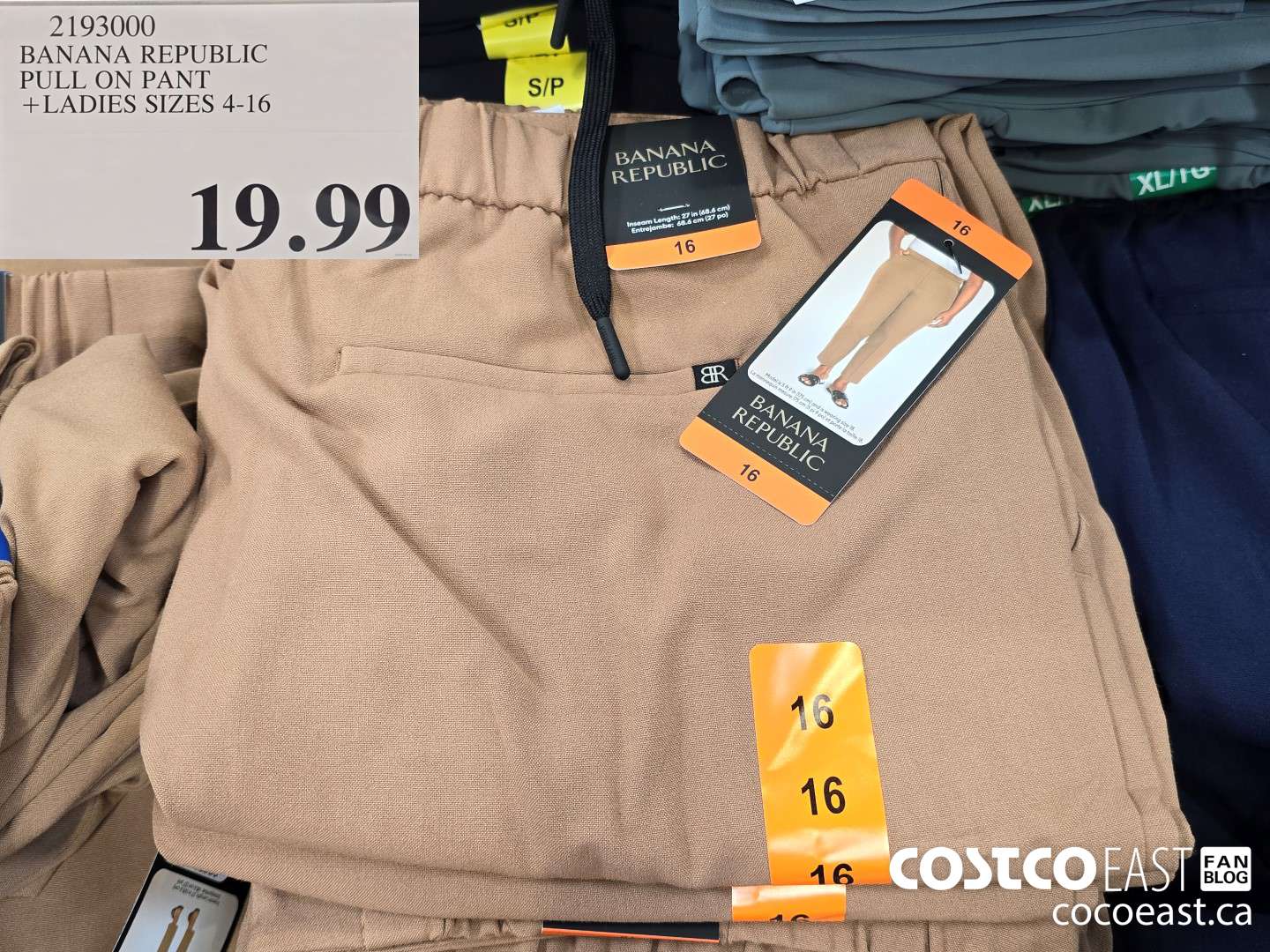 2193000 BANANA REPUBLIC PULL ON PANT + LADIES SIZES 4-16 $19.99