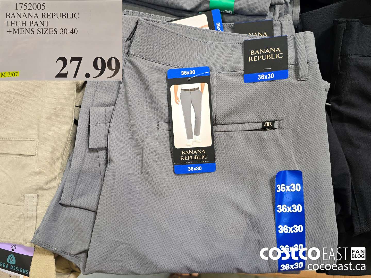 1752005 BANANA REPUBLIC TECH PANT +MENS SIZES 30-40 $27.99