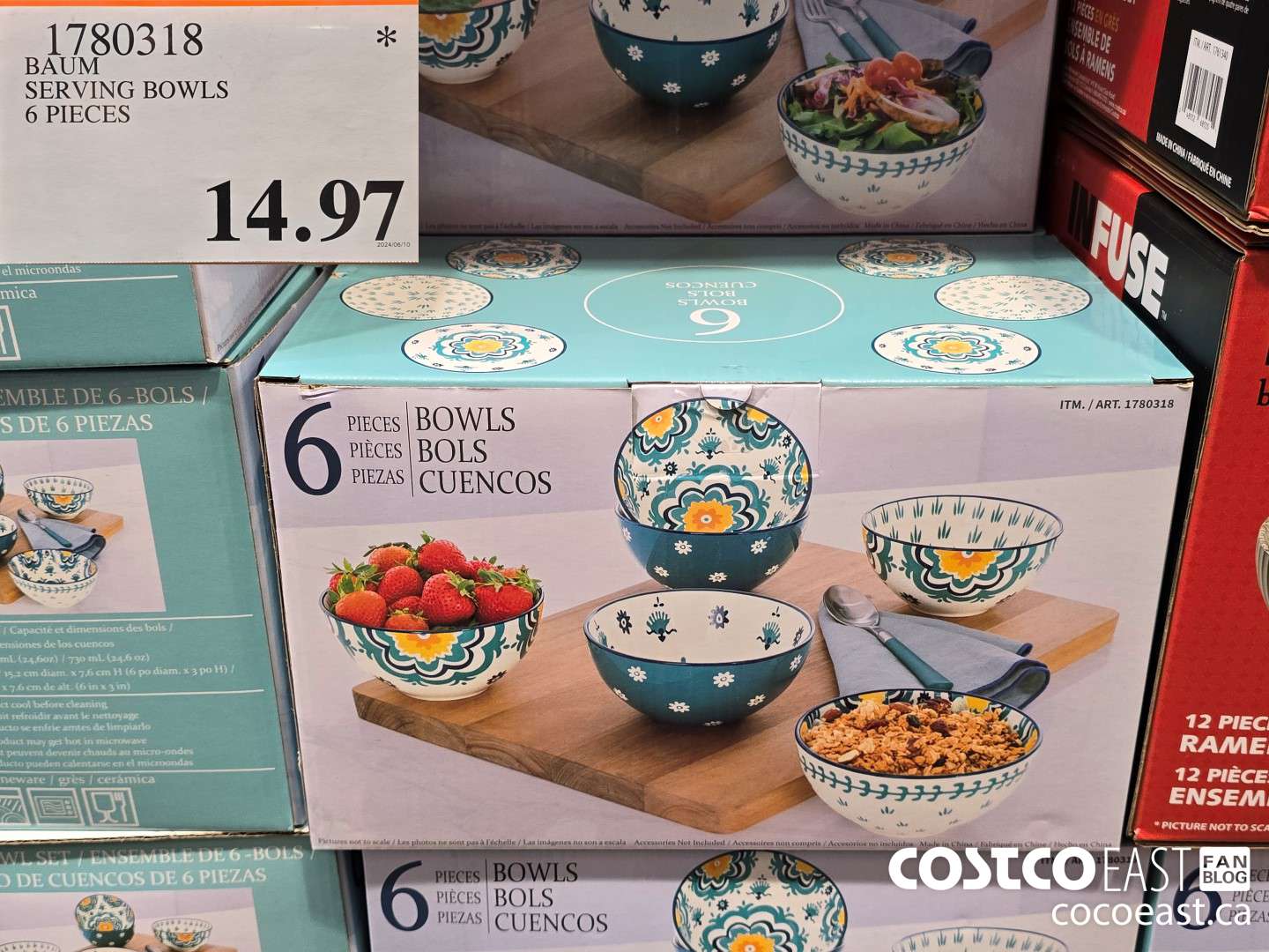 1780318 BAUM SERVING BOWLS 6 PIECES $14.97