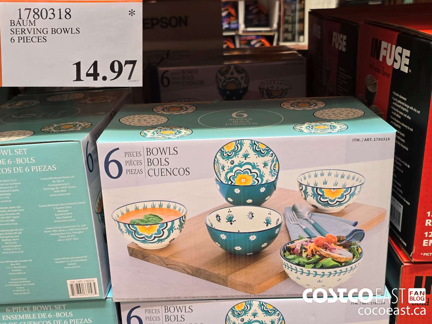 1780318 BAUM SERVING BOWLS 6 PIECES $14.97