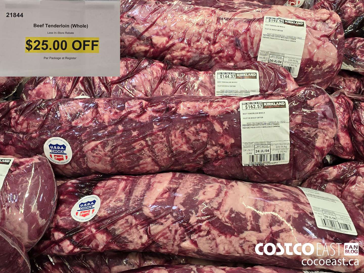 21844 BEEF TENDERLOIN (WHOLE) ($25.00 INSTANT SAVINGS)