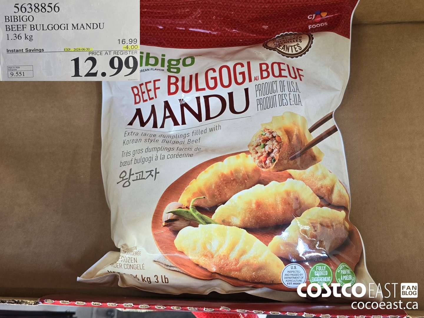 5638856 BIBIGO BEEF BULGOGI MANDU 1.36 kg ($4.00 INSTANT SAVINGS EXPIRES ON 2024-06-30) $12.99