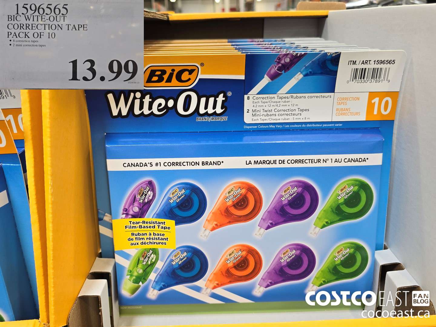 1596565 BIC WITE-OUT CORRECTION TAPE PACK OF 10 $13.99