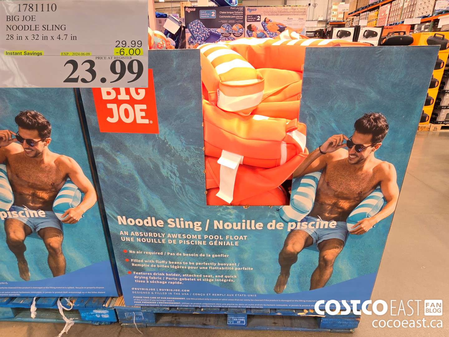 1781110 BIG JOE NOODLE SLING 23 IN X 32 X 4.7 IN 2024-06-0 ($6.00 INSTANT SAVINGS) $23.99