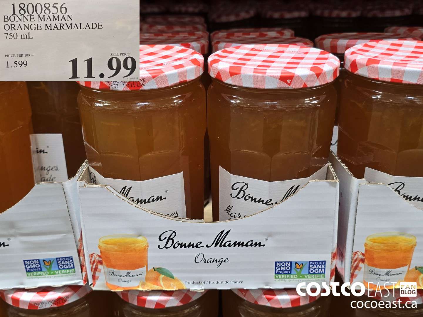 1800856 BONNE MAMAN ORANGE MARMALADE 750 mL $11.99