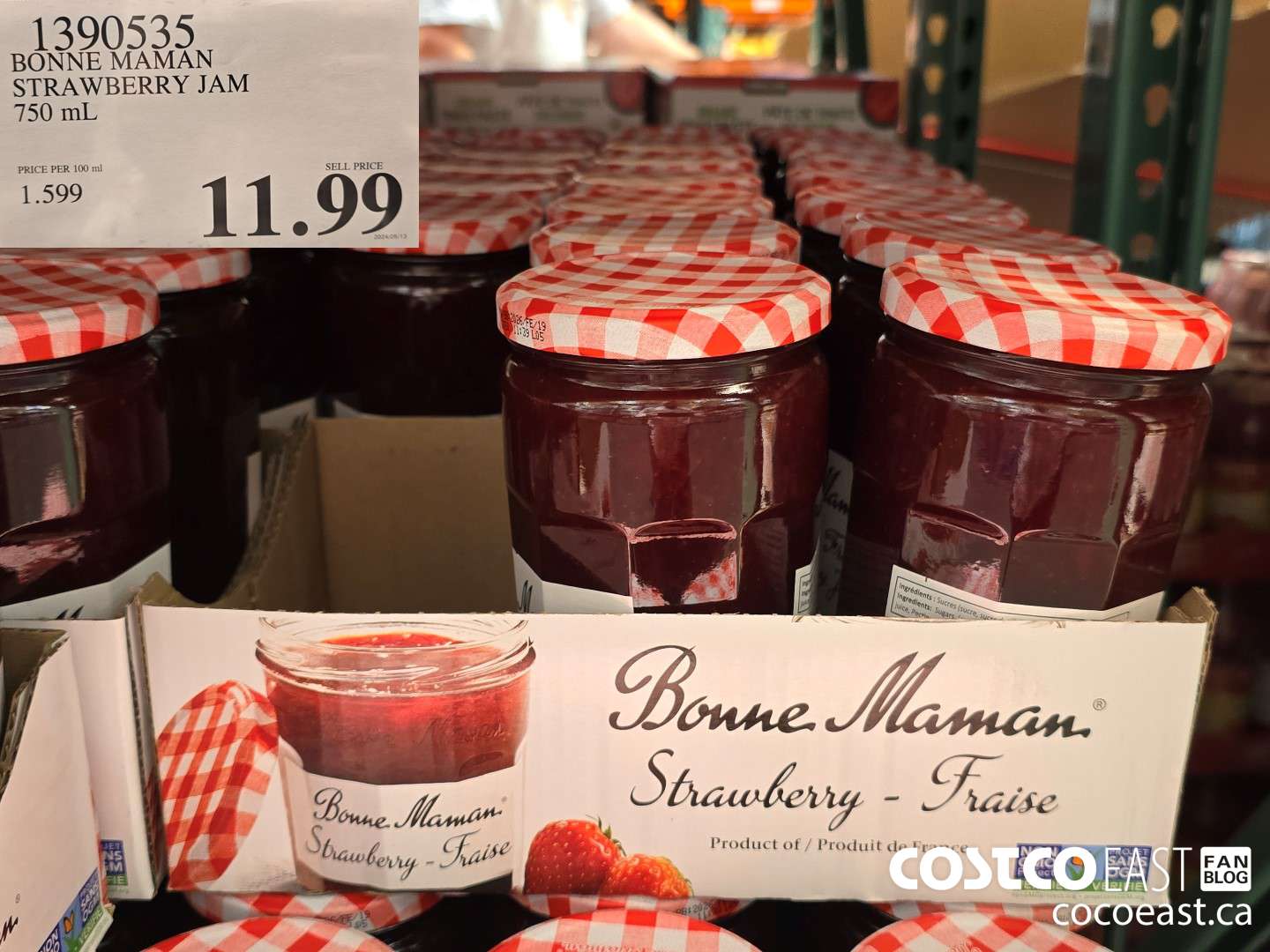 1390535 BONNE MAMAN STRAWBERRY JAM 750 mL $11.99