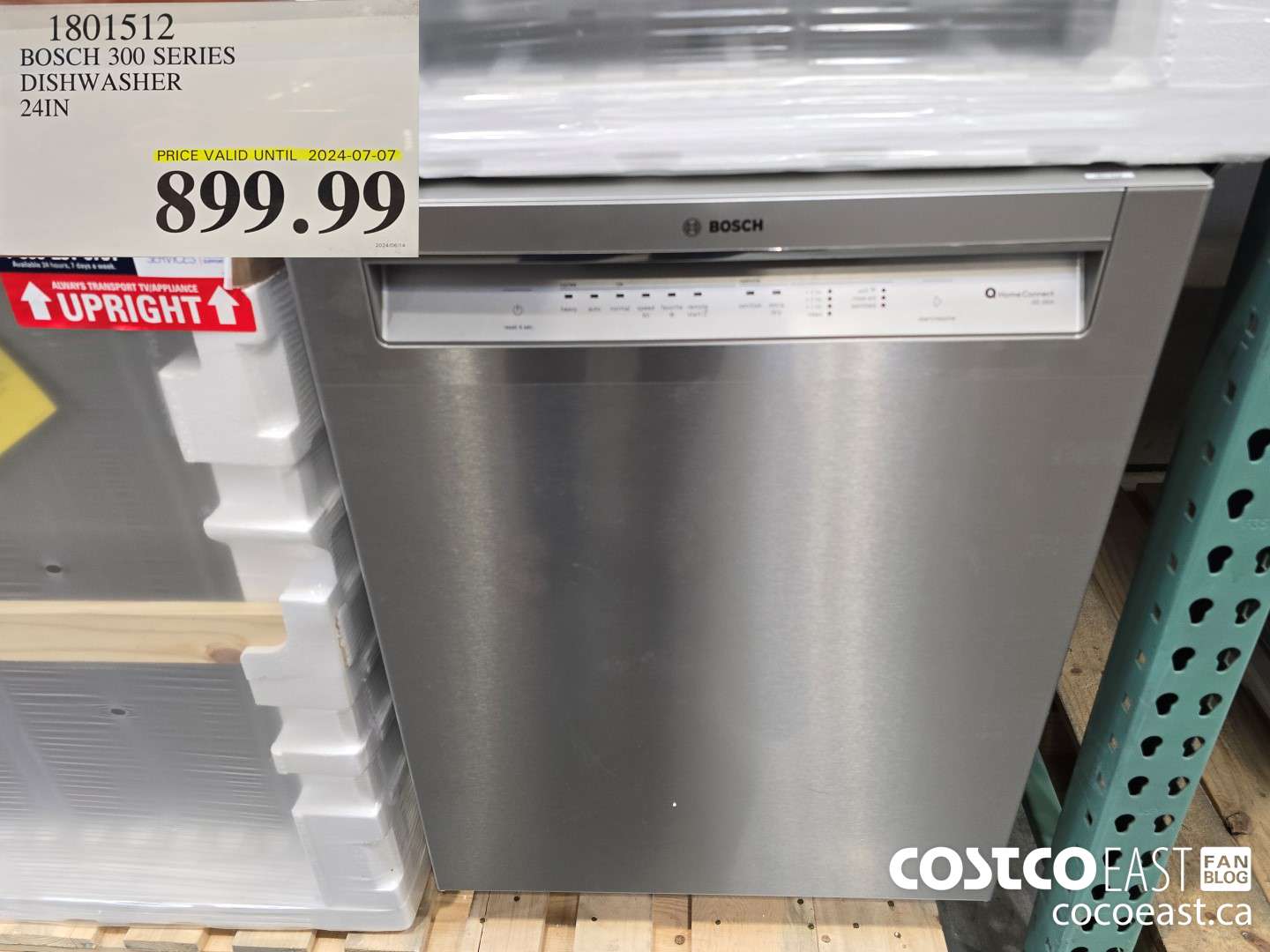 1801512 BOSCH 300 SERIES DISHWASHER 24IN $899.99