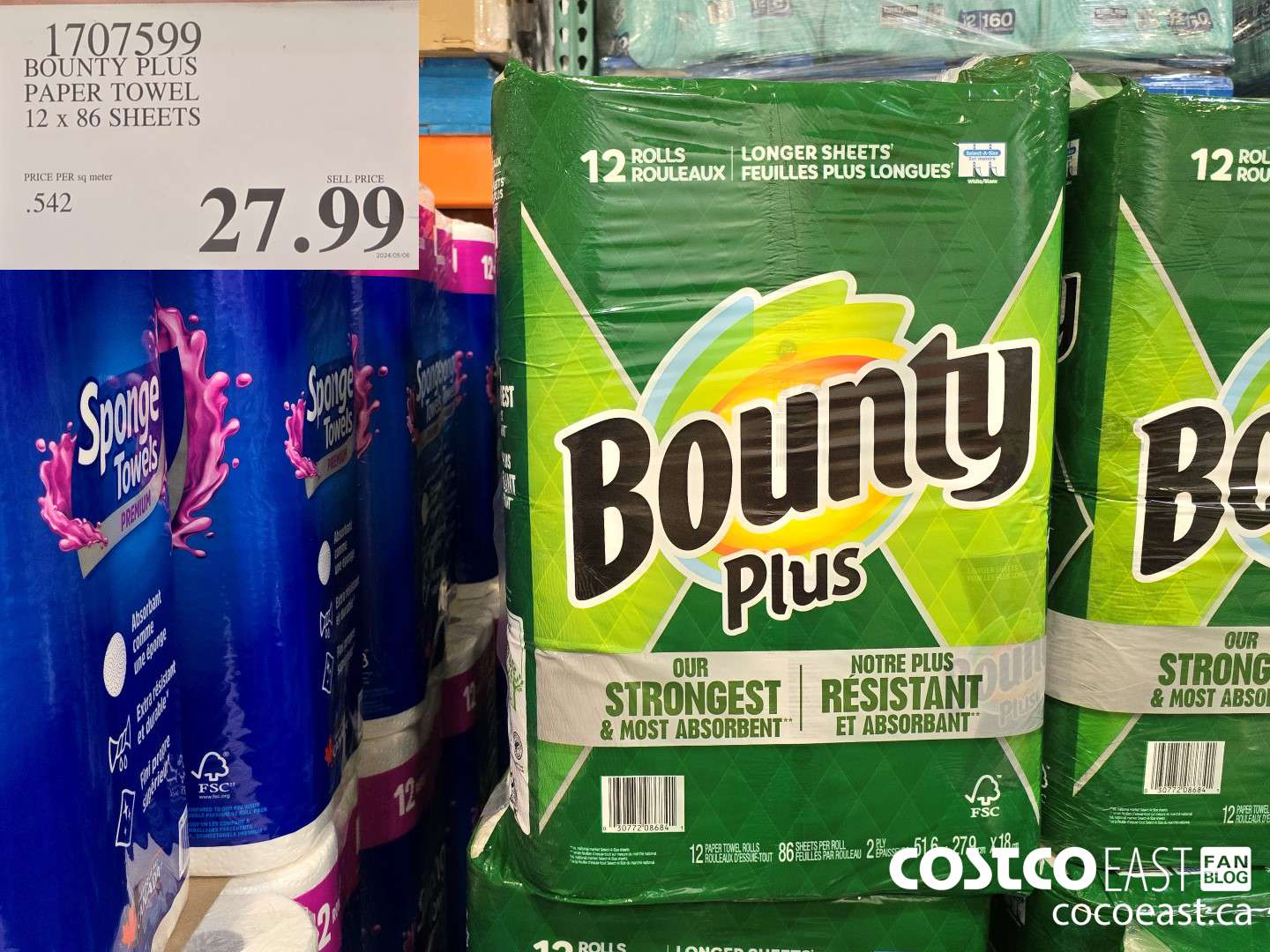 1707599 BOUNTY PLUS PAPER TOWEL 12 x 86 sheets $27.99