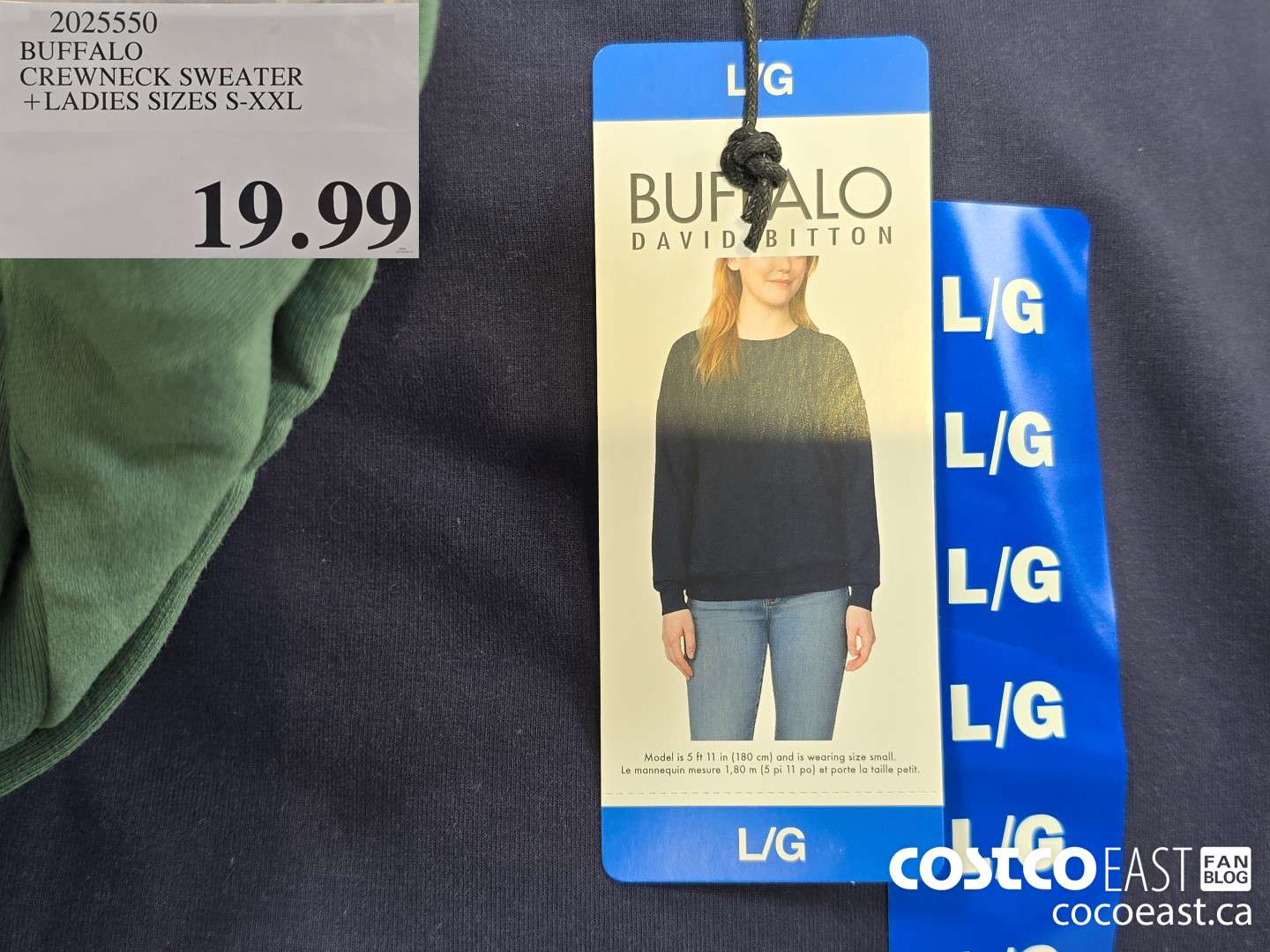 2025550 BUFFALO CREWNECK SWEATER + LADIES SIZES S-XXL $19.99