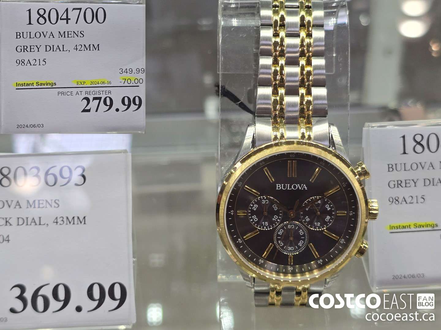 1804700 BULOVA MENS GREY DIAL, 42MM 98A215 ($70.00 INSTANT SAVINGS EXPIRES ON 2024-06-16) $279.99
