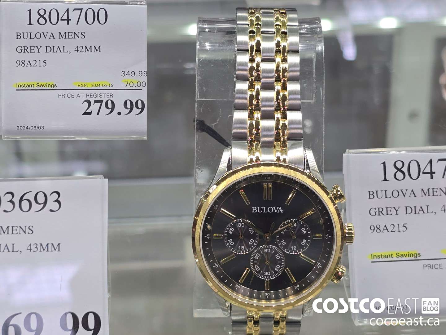 1804700 BULOVA MENS GREY DIAL, 42MM 98A215 ($70.00 INSTANT SAVINGS EXPIRES ON 2024-06-16) $279.99