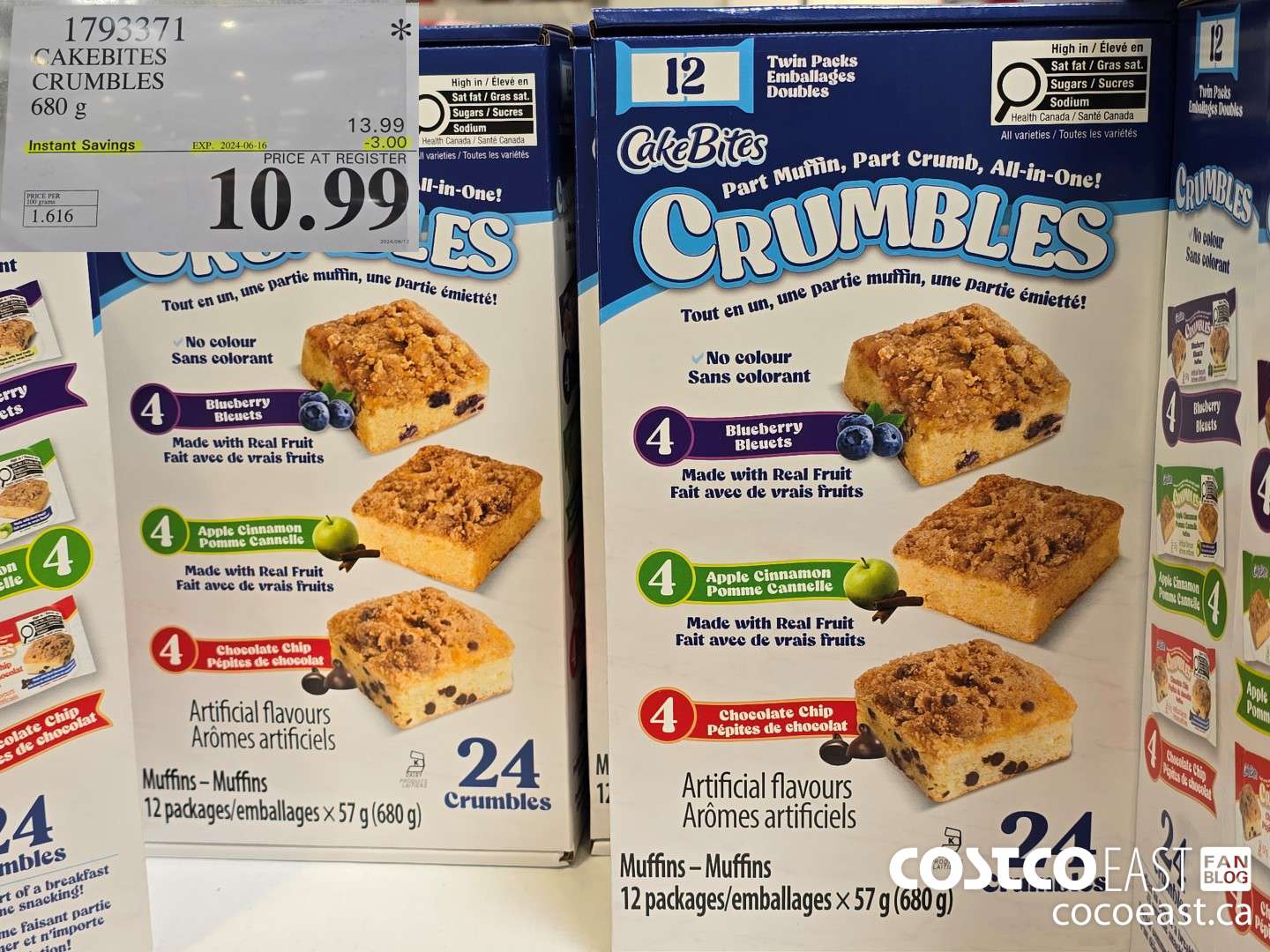 1793371 CAKEBITES CRUMBLES 680 G ($3.00 INSTANT SAVINGS EXPIRES ON 2024-06-16) $10.99