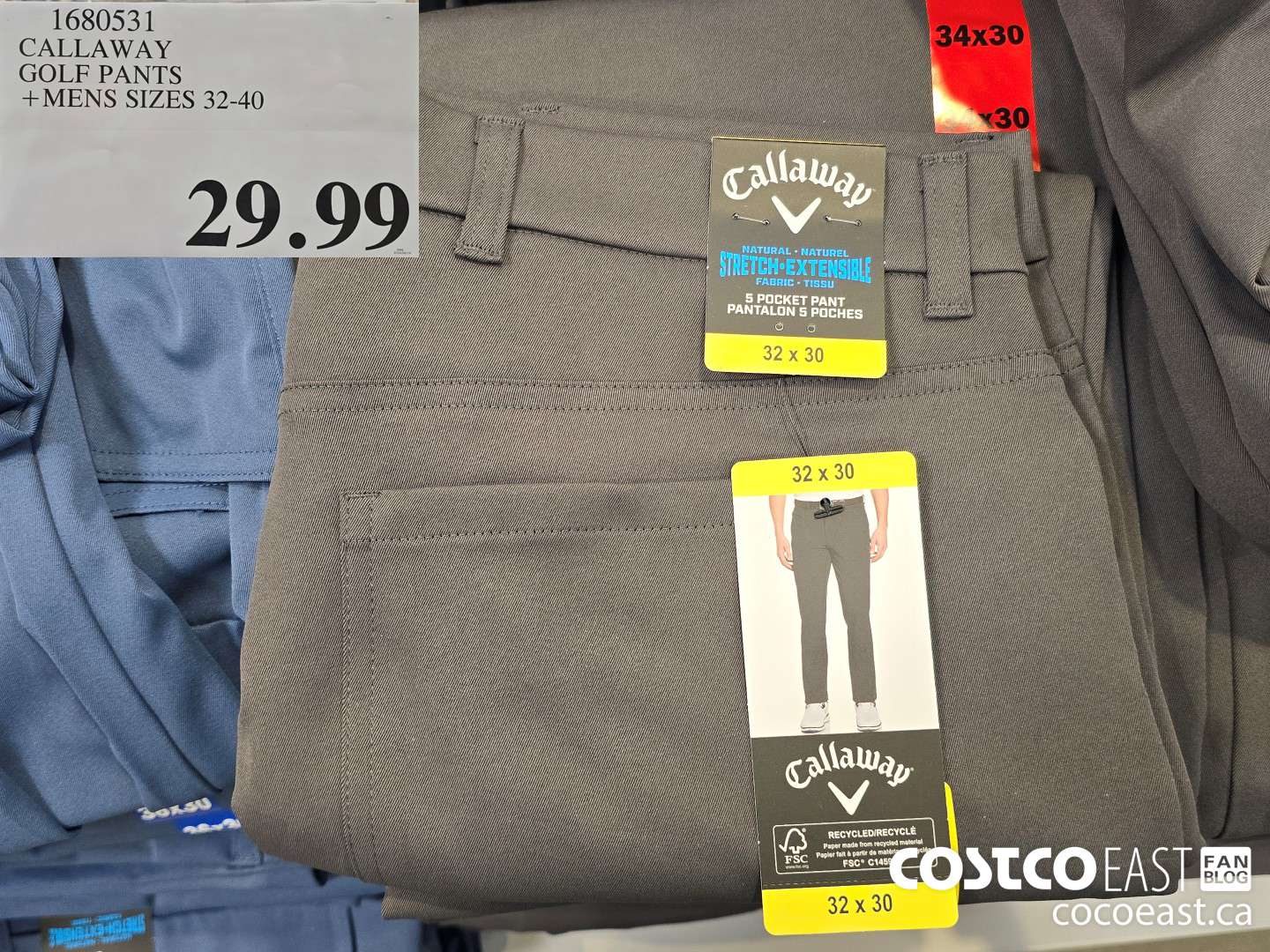 1680531 CALLAWAY GOLF PANTS + MENS SIZES 32-40 $29.99