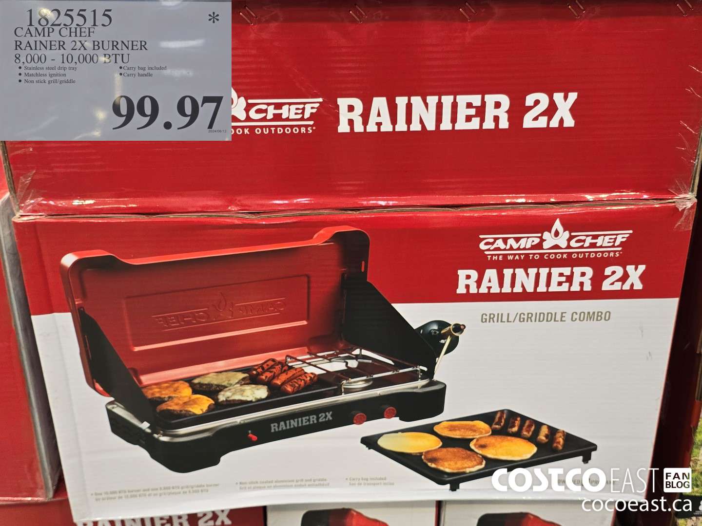 1825515 CAMP CHEF RAINER 2X BURNER 8,000 - 10,000 BTU $99.97