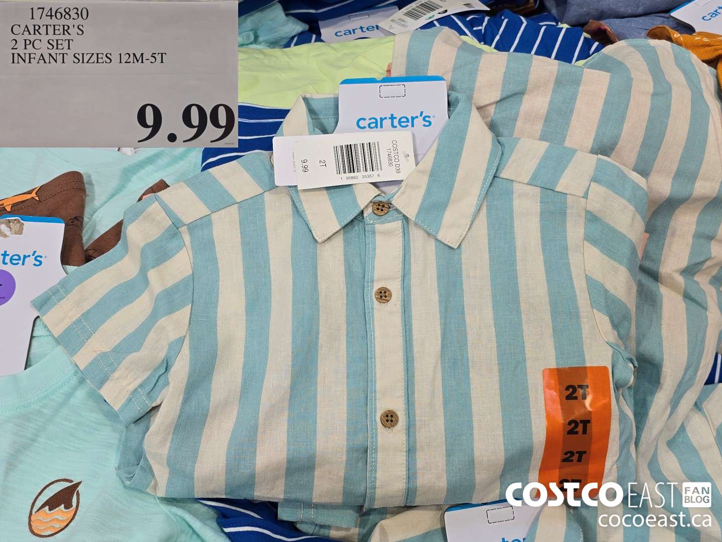 1746830 CARTER'S 3 PC SET INFANT SIZES 12M-5T $9.99
