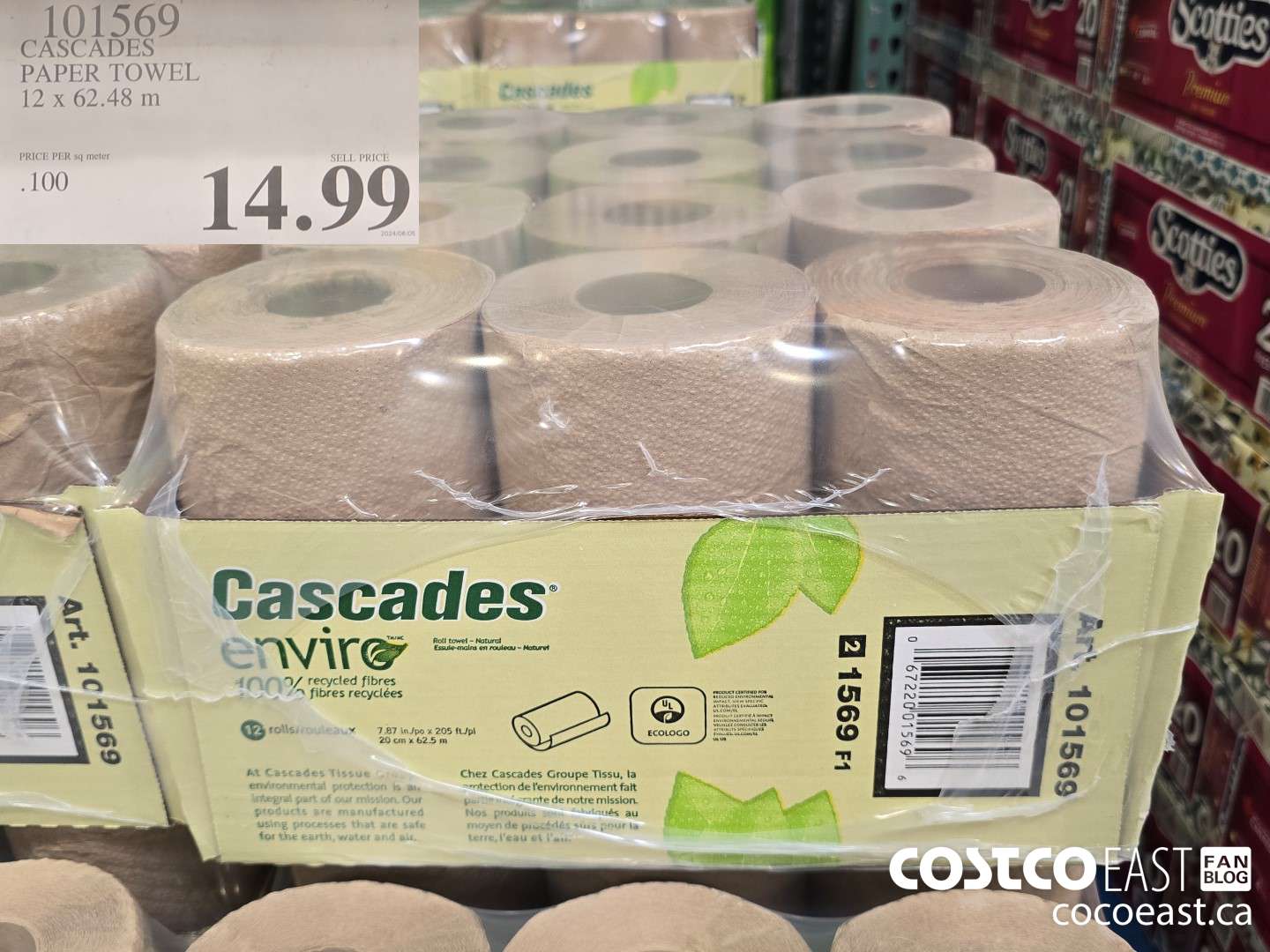 101569 CASCADES PAPER TOWEL 12 x 205 ft $14.99