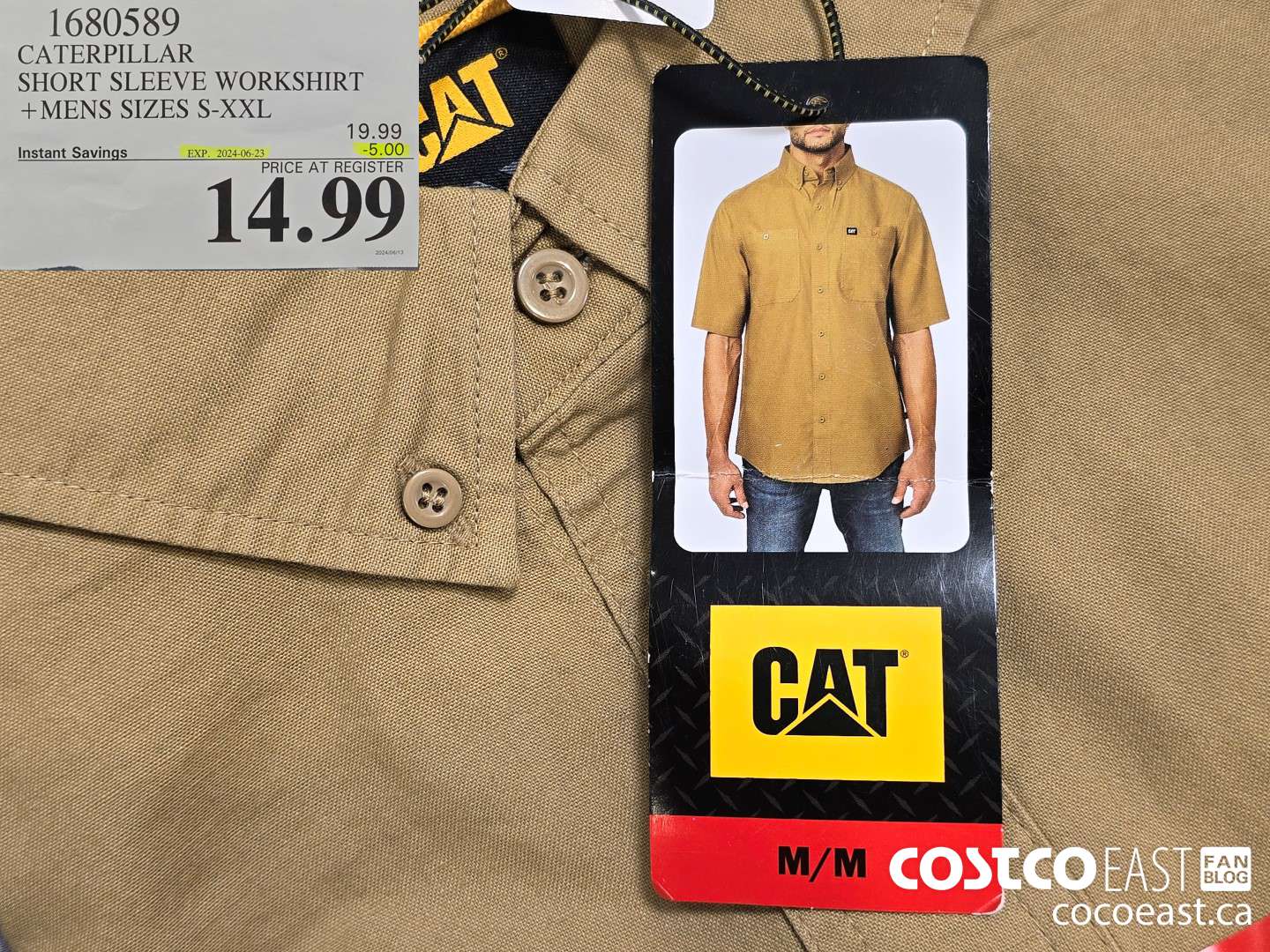 1680589 CATERPILLAR SHORT SLEEVE WORKSHIRT +MENS SIZES S-XXL ($5.00 INSTANT SAVINGS EXPIRES ON 2024-06-23) $14.99