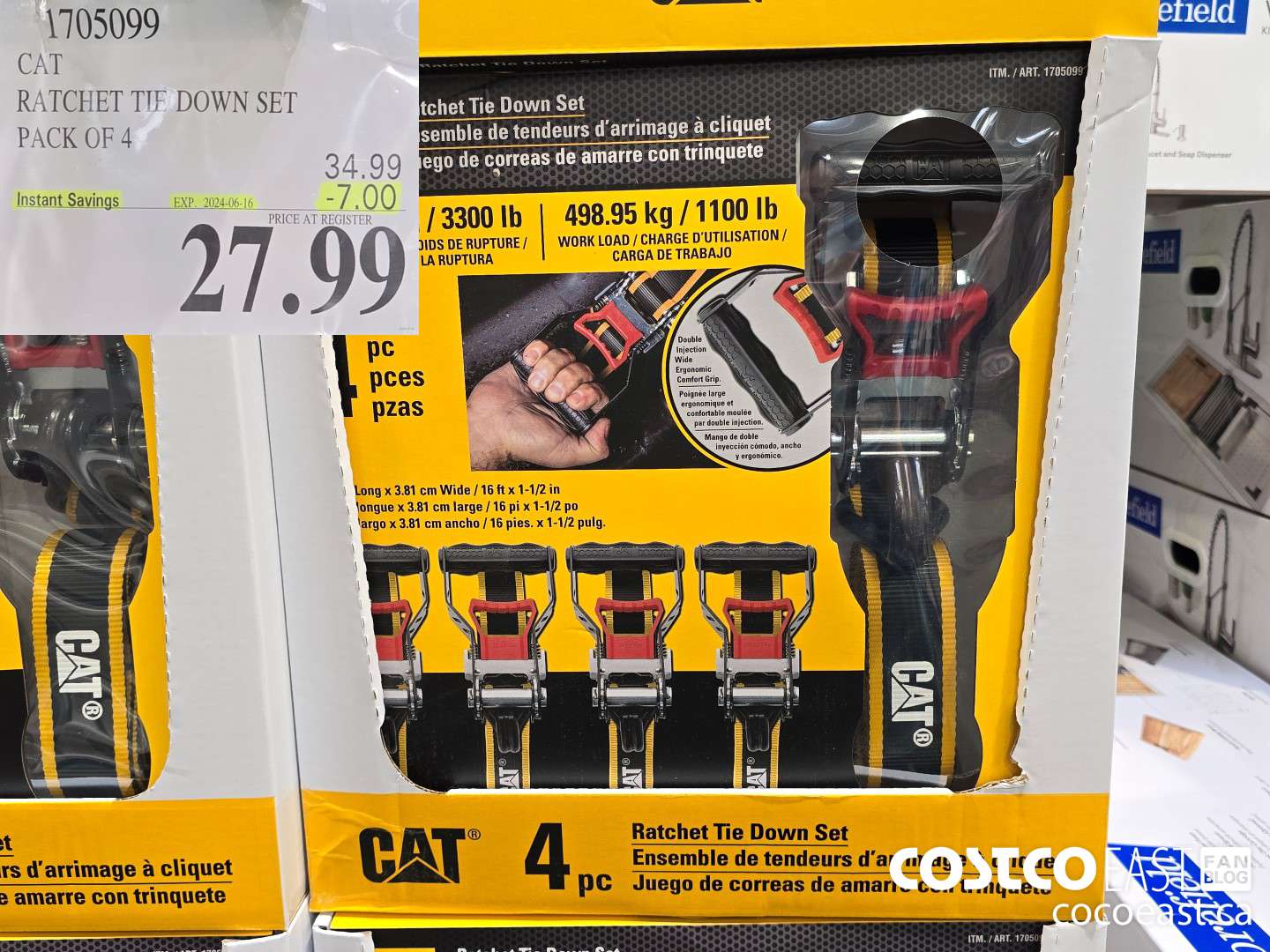 1705099 CAT RATCHET TIE DOWN SET PACK OF 4 ($7.00 INSTANT SAVINGS EXPIRES ON 2024-06-16) $27.99