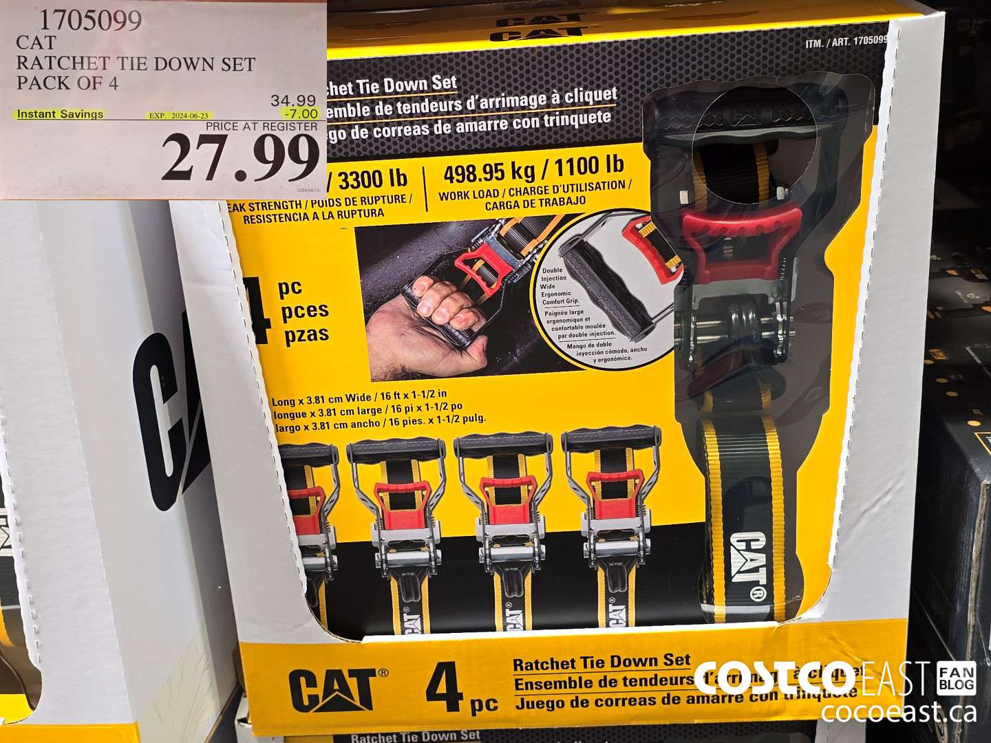 1705099 CAT RATCHET TIE DOWN SET PACK OF 4 ($7.00 INSTANT SAVINGS EXPIRES ON 2024-06-23) $27.99