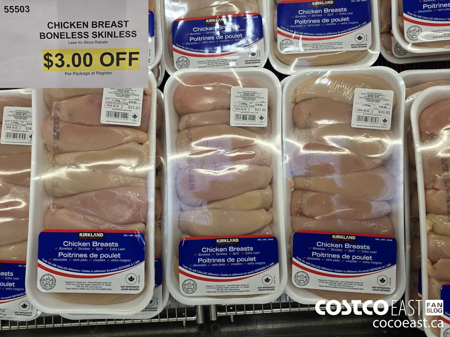 55503 CHICKEN BREAST BONELESS SKINLESS ($3.00 INSTANT SAVINGS)