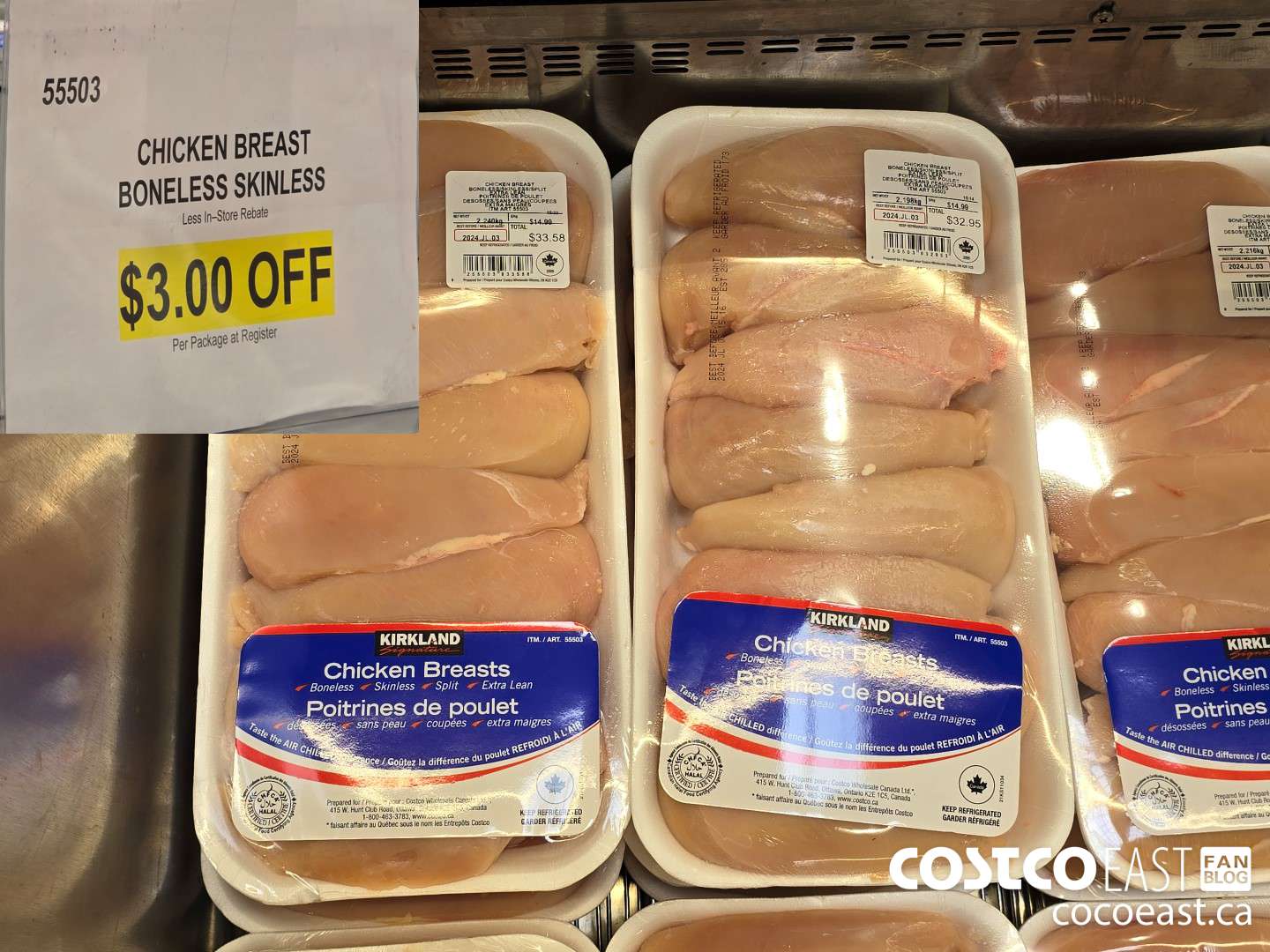 55503 CHICKEN BREAST BONELESS SKINLESS ($3.00 INSTANT SAVINGS)