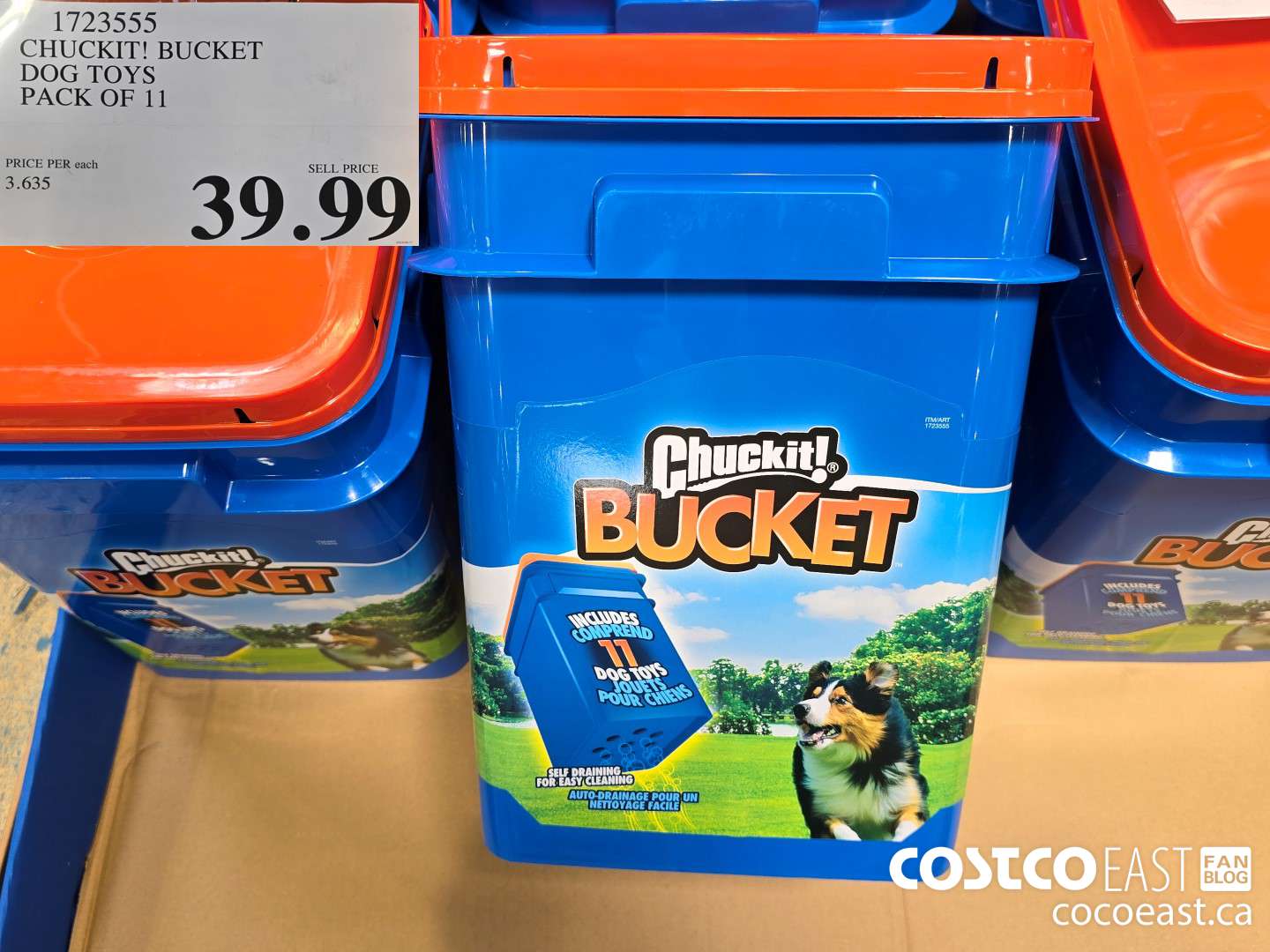 1723555 CHUCKIT! BUCKET DOG TOYS PACK OF 11 $39.99
