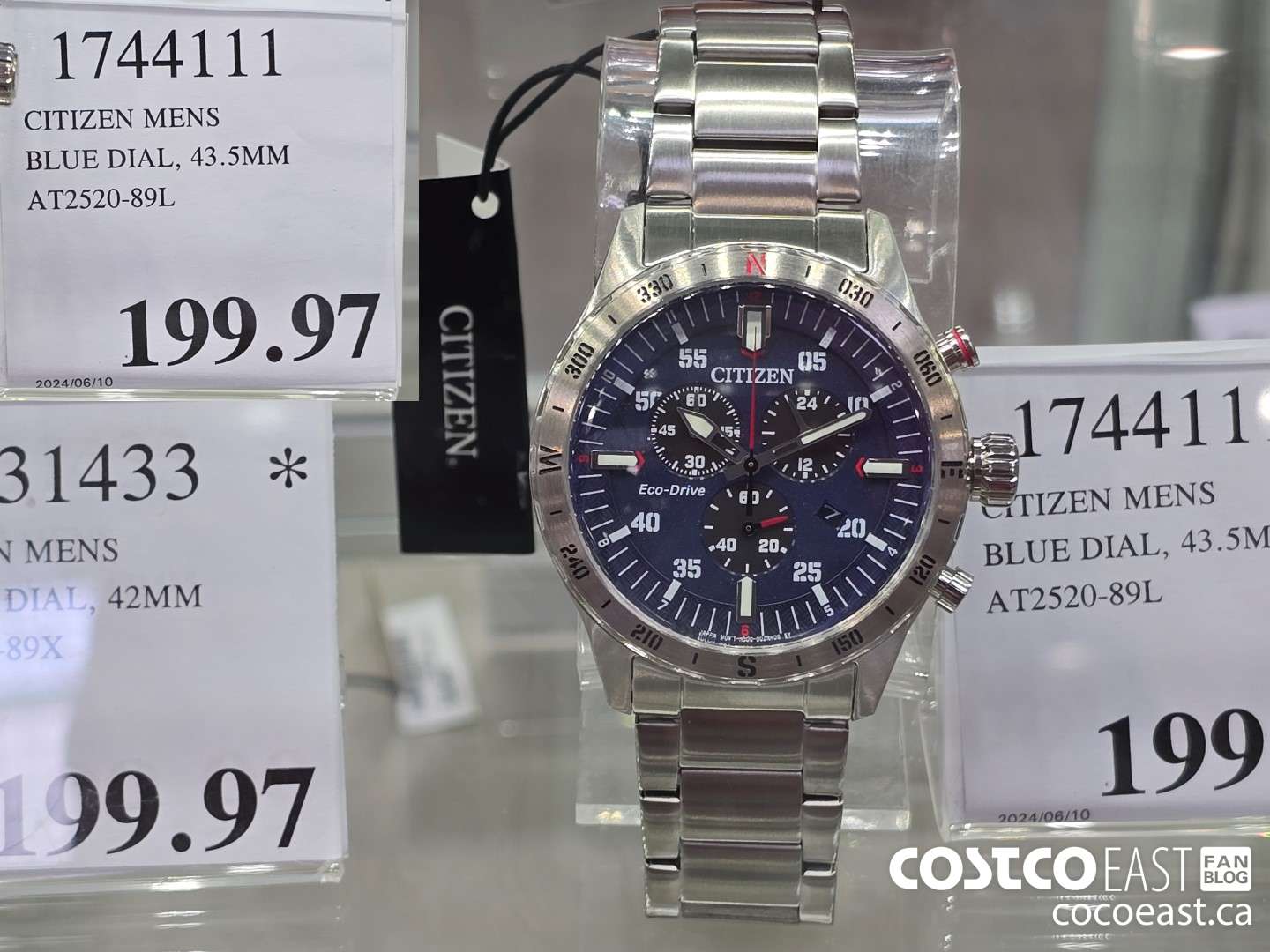 1744111 CITIZEN MENS BLUE DIAL, 43.5MM AT2520-89L $199.97