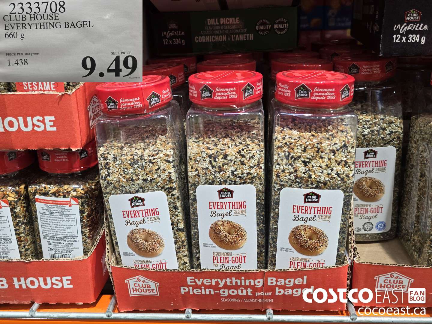 2333708 CLUB HOUSE EVERYTHING BAGEL 660 g $9.49