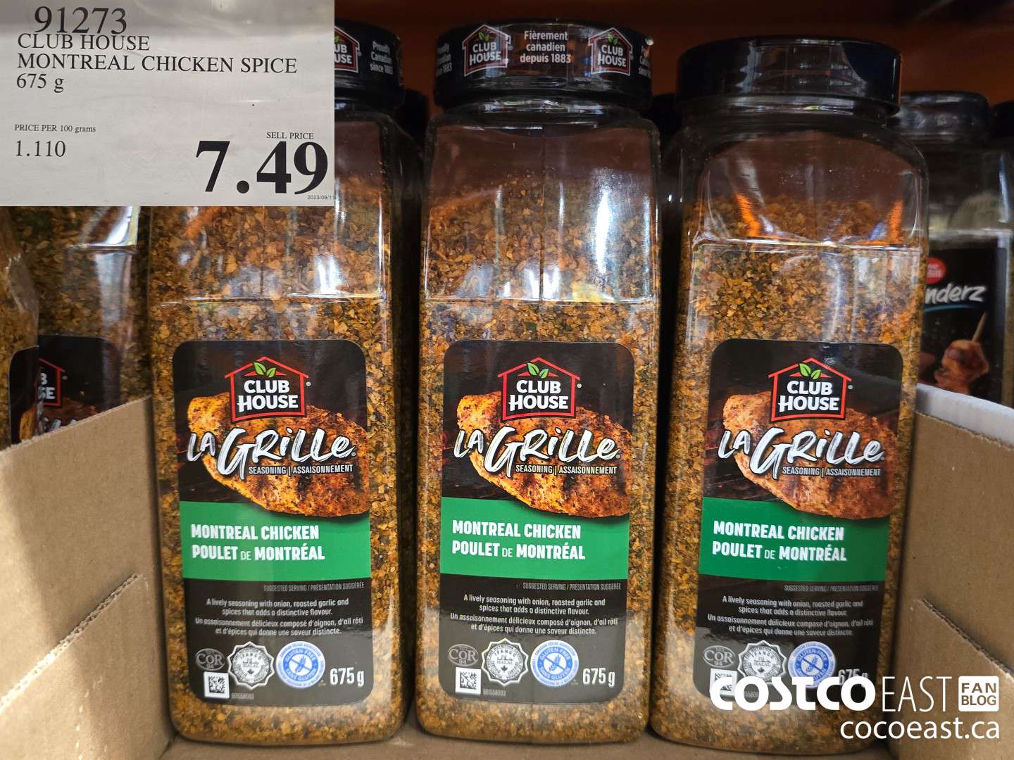 91273 CLUB HOUSE MONTREAL CHICKEN SPICE 675 G $7.49