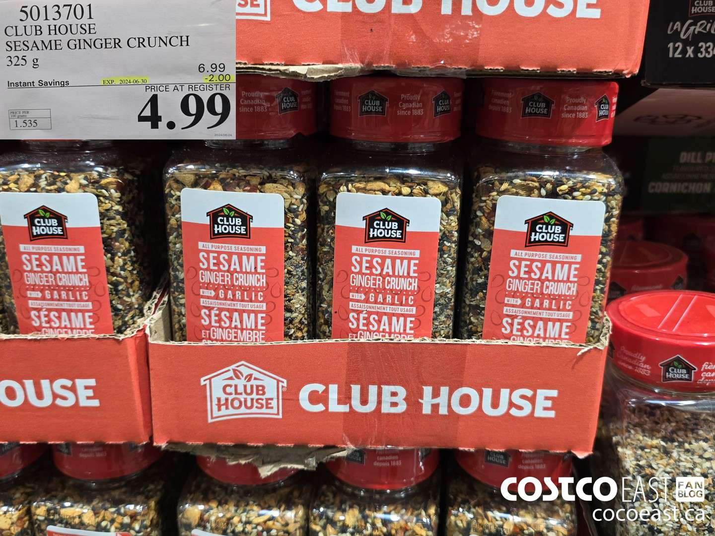 5013701 CLUB HOUSE SESAME GINGER CRUNCH 325 G ($2.00 INSTANT SAVINGS EXPIRES ON 2024-06-30) $4.99