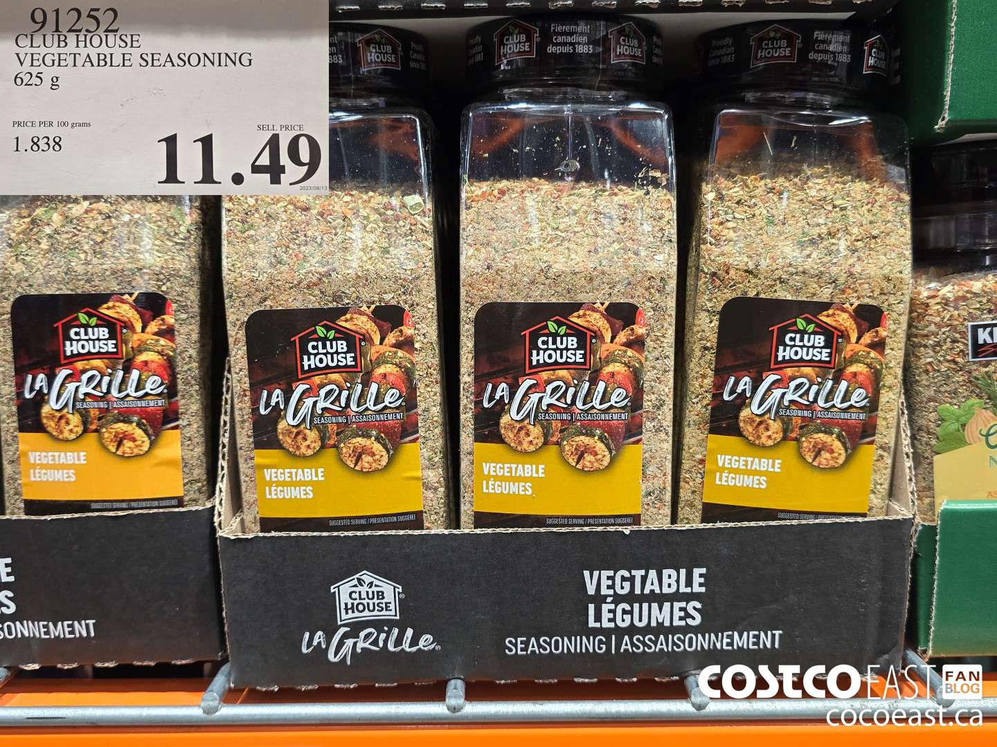 91252 CLUB HOUSE VEGETABLE SEASONING 625 g $11.49