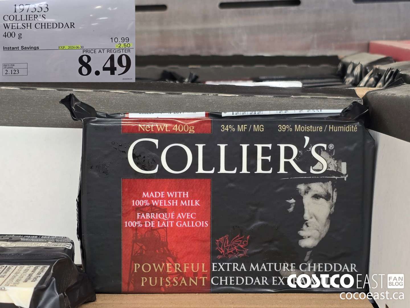 197353 COLLIER'S WELSH CHEDDAR 400G ($2.50 INSTANT SAVINGS EXPIRES ON 2024-06-30) $8.49