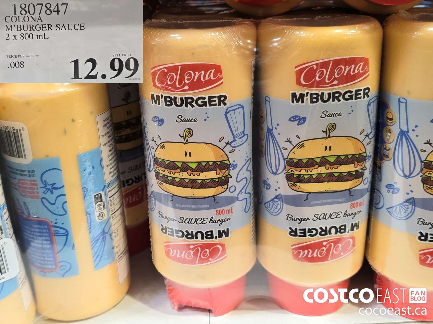 1807847 COLONA M'BURGER SAUCE 2 x 800 mL $12.99