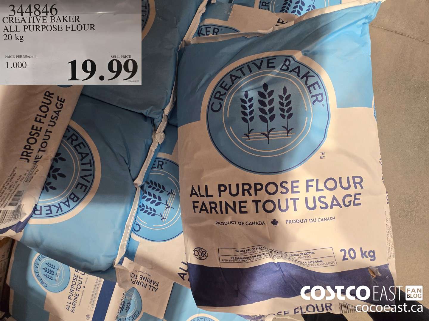 344846 CREATIVE BAKER ALL PURPOSE FLOUR 20 KG $19.99