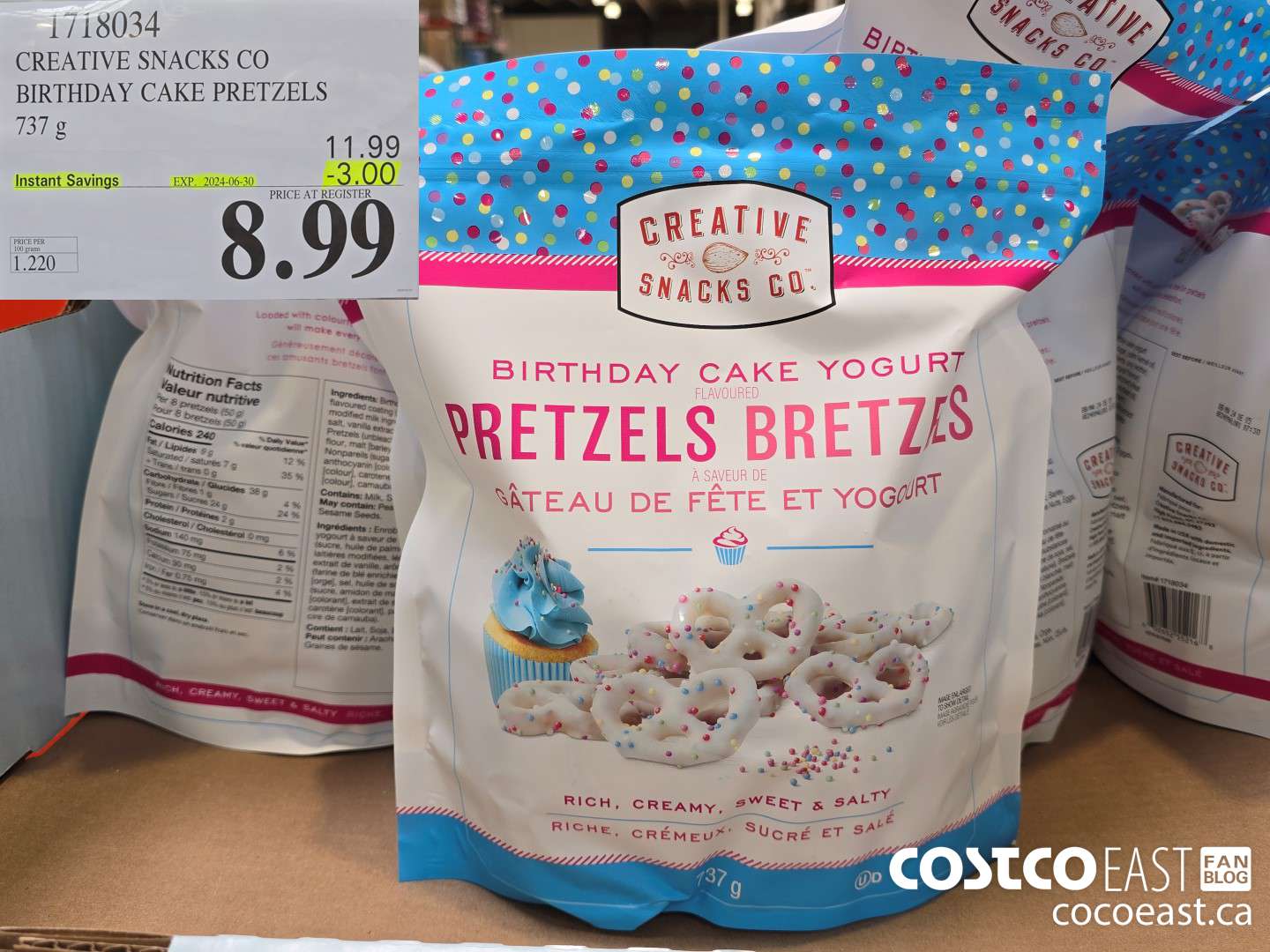 1718034 CREATIVE SNACKS CO BIRTHDAY CAKE PRETZEL 737G 2024-06-030 ($3.00 INSTANT SAVINGS) $8.99