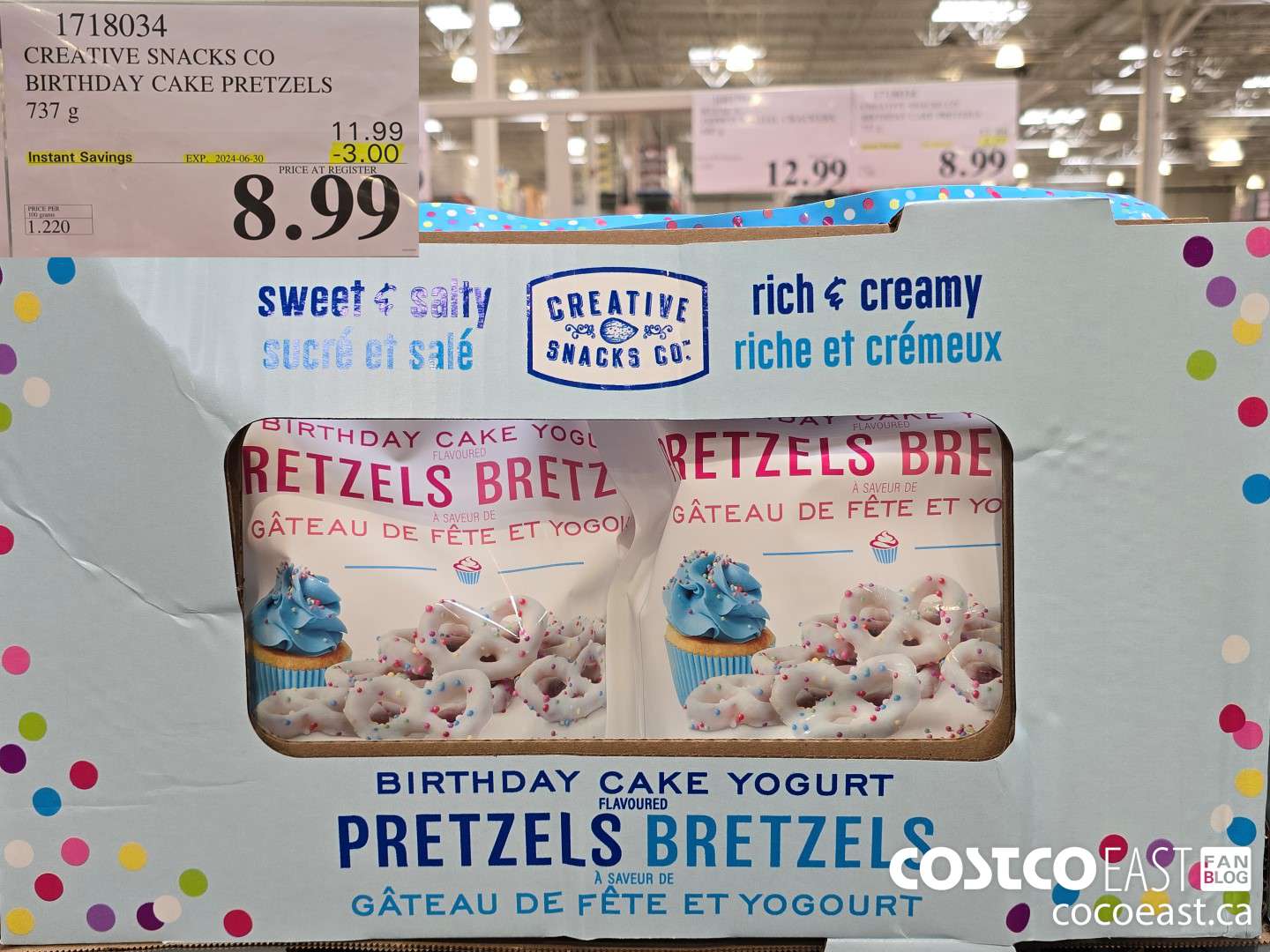 1718034 CREATIVE SNACKS CO BIRTHDAY CAKE PRETZEL 737G 2024-06-030 ($3.00 INSTANT SAVINGS EXPIRES ON 2024-06-30) $8.99