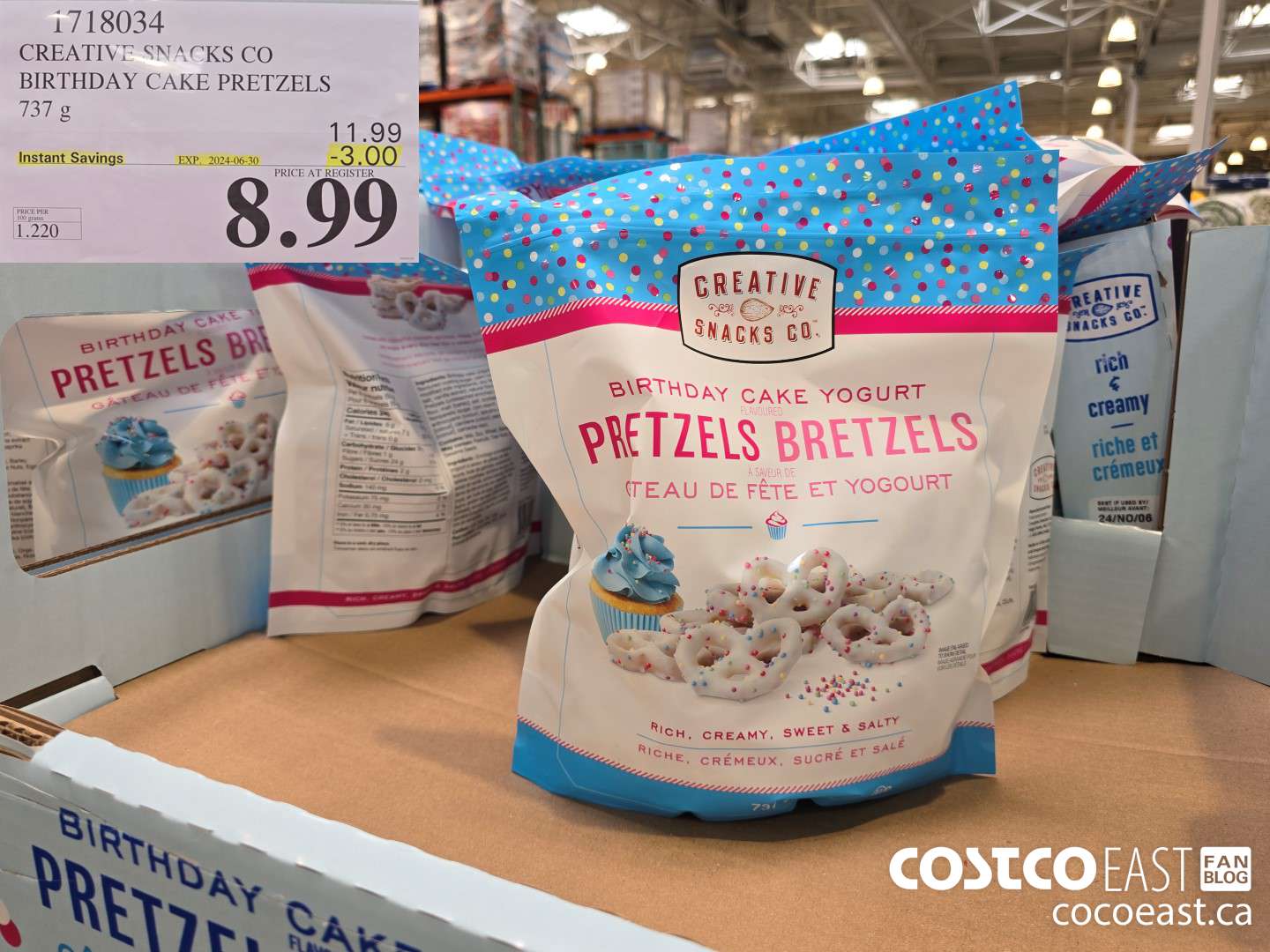 1718034 CREATIVE SNACKS CO BIRTHDAY CAKE PRETZEL 737G ($3.00 INSTANT SAVINGS EXPIRES ON 2024-06-30) $8.99