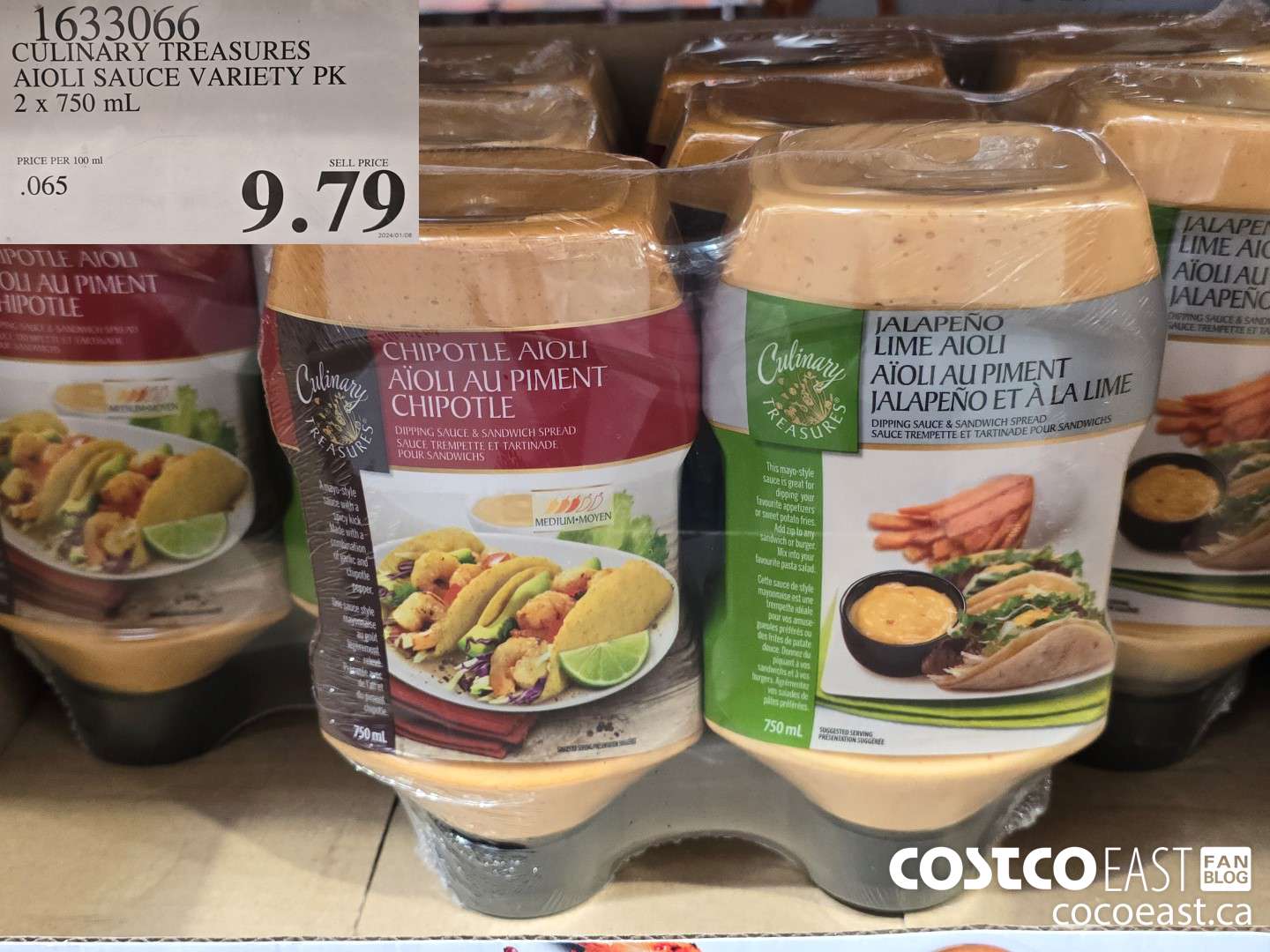 1633066 CULINARY TREASURES AIOLI SAUCE VARIETY PK 2 x 750 mL $9.79