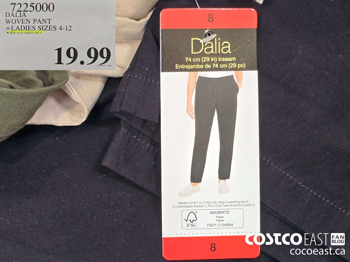 7225000 DALIA WOVEN PANT + LADIES SIZES 4-14 $19.99