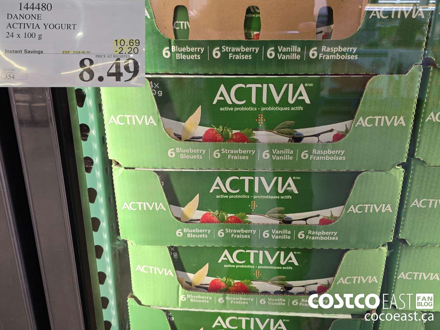 144480 DANONE ACTIVIA YOGURT 24 X 100 G ($2.20 INSTANT SAVINGS EXPIRES ON 2024-06-30) $8.49